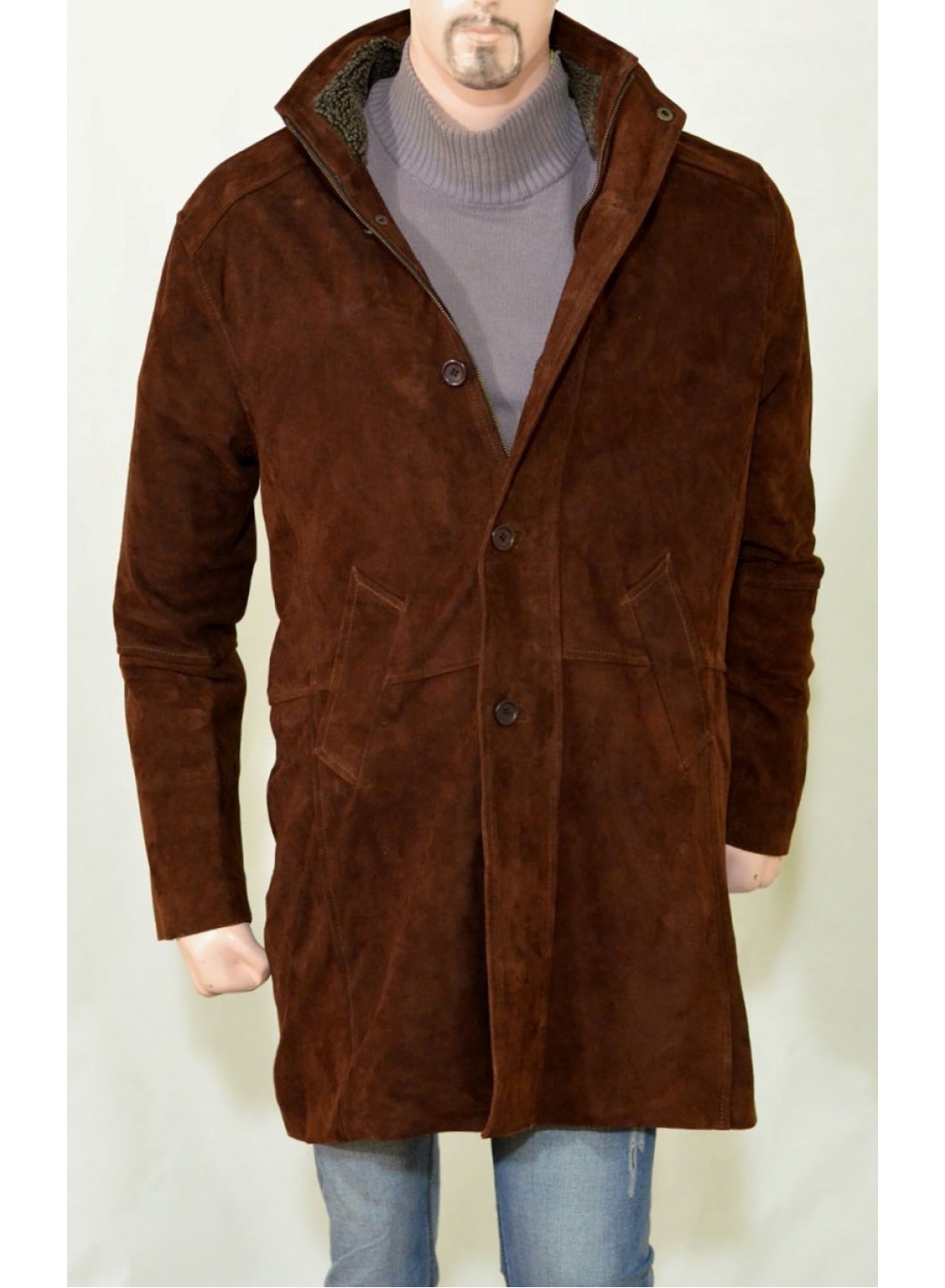 Longmire Brown Suede Leather Coat